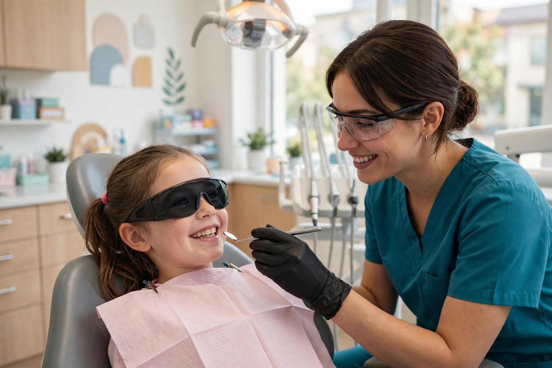 Child enjoying a comfortable dental visit