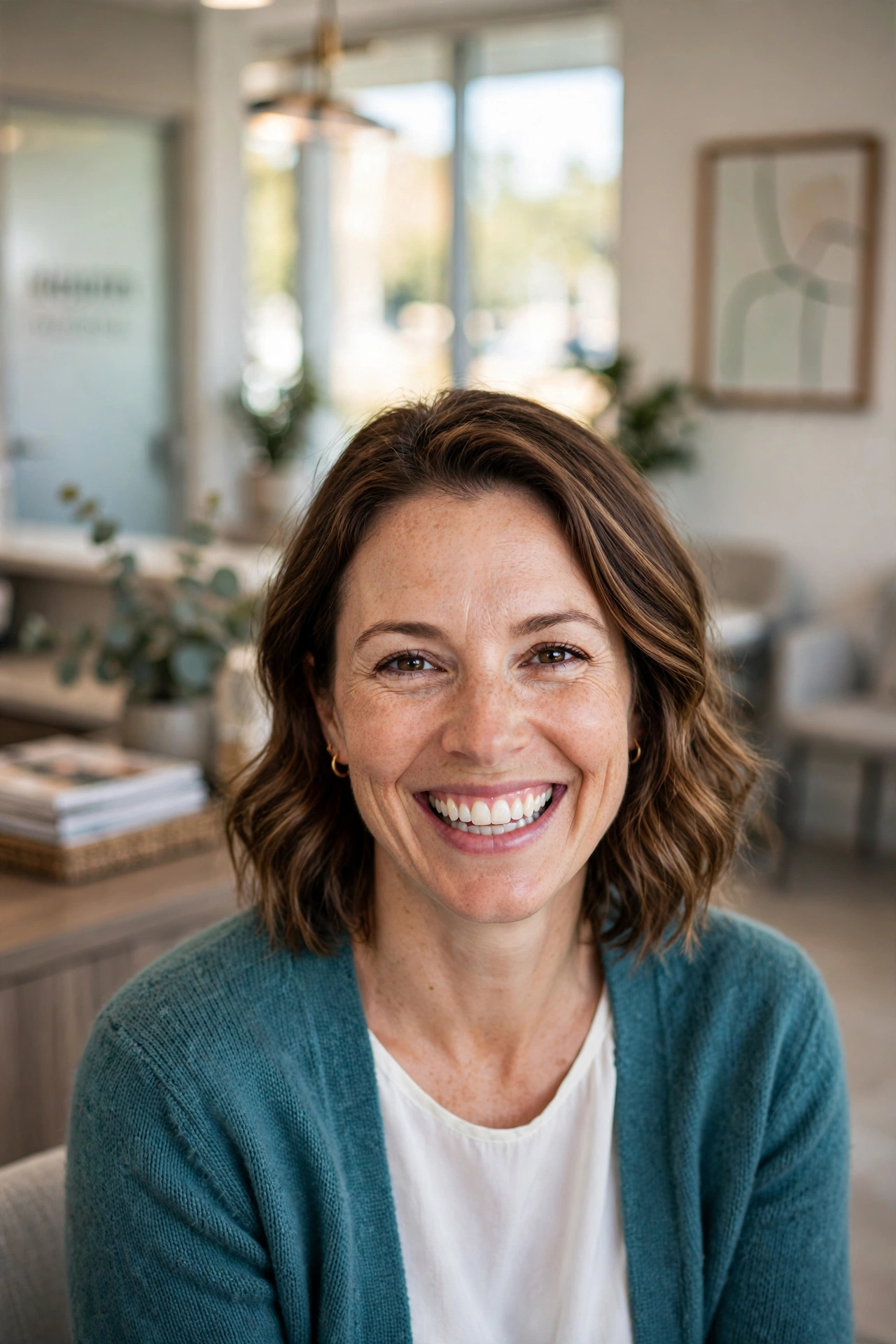 Concept image of a happy dental patient