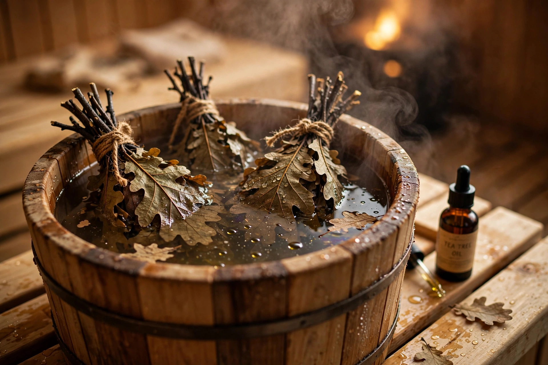 Oak leaf venik bundles steaming (concept imagery)