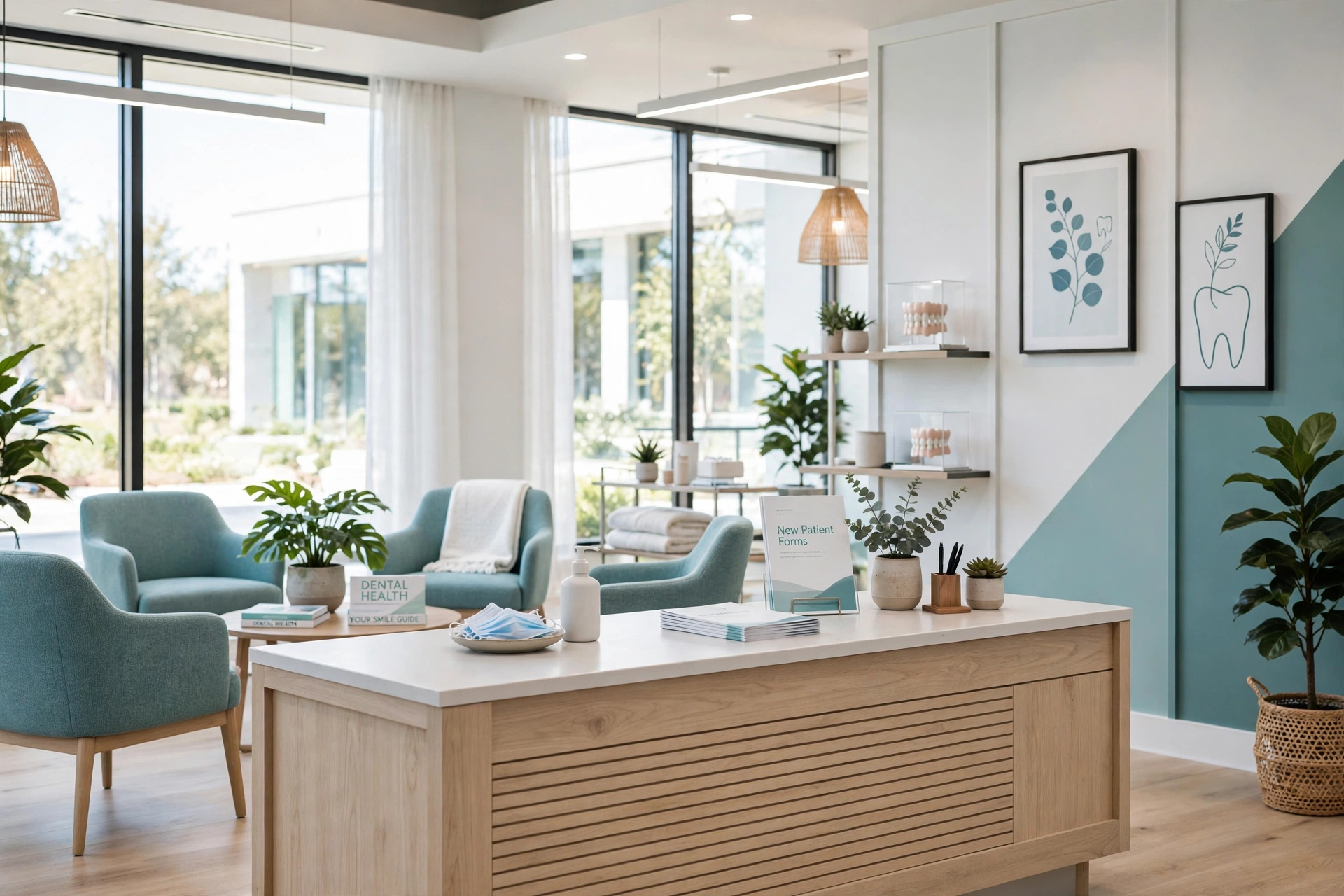 Welcoming dental office reception area