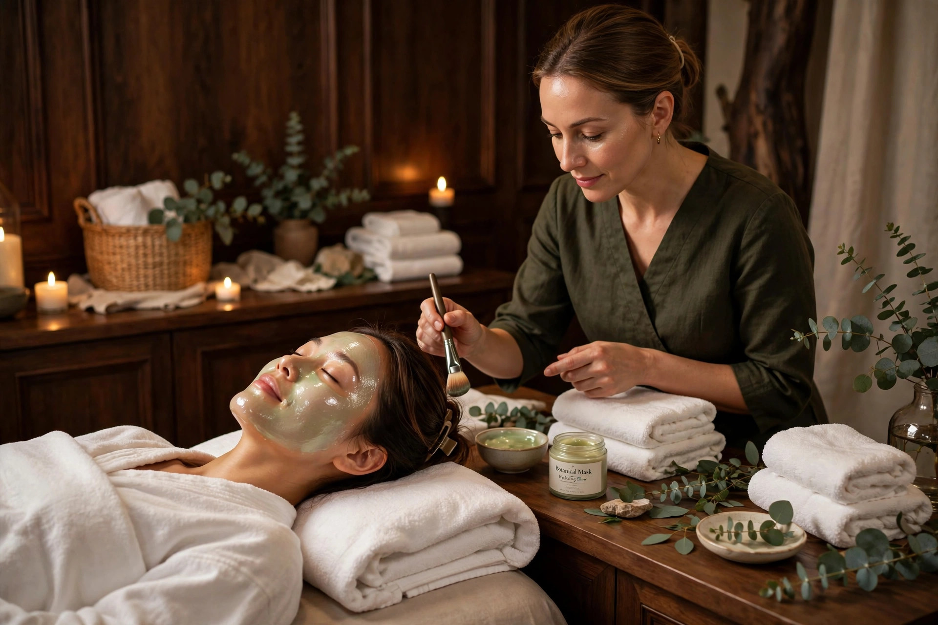 Spa facial treatment, concept imagery
