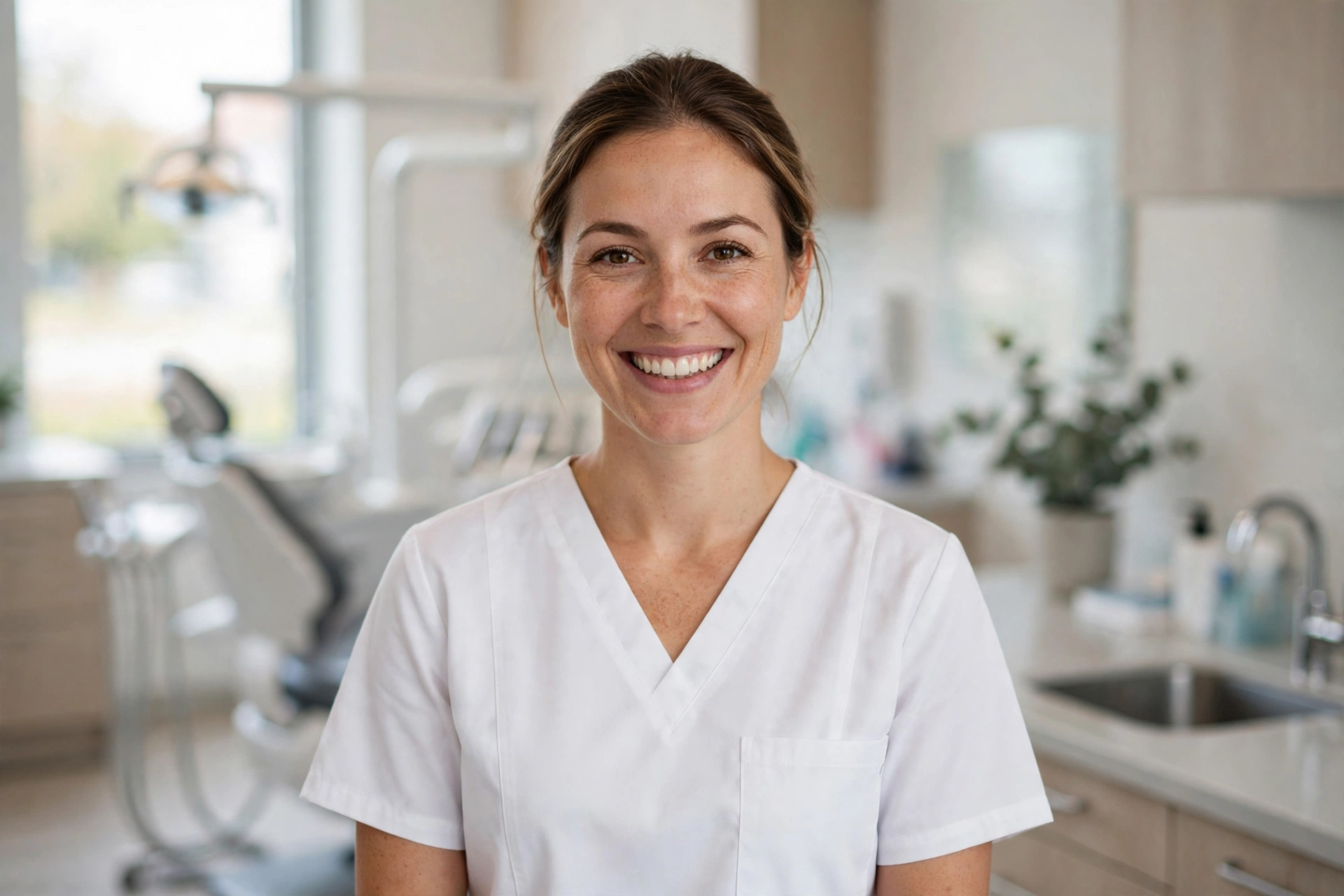 Friendly dental team member