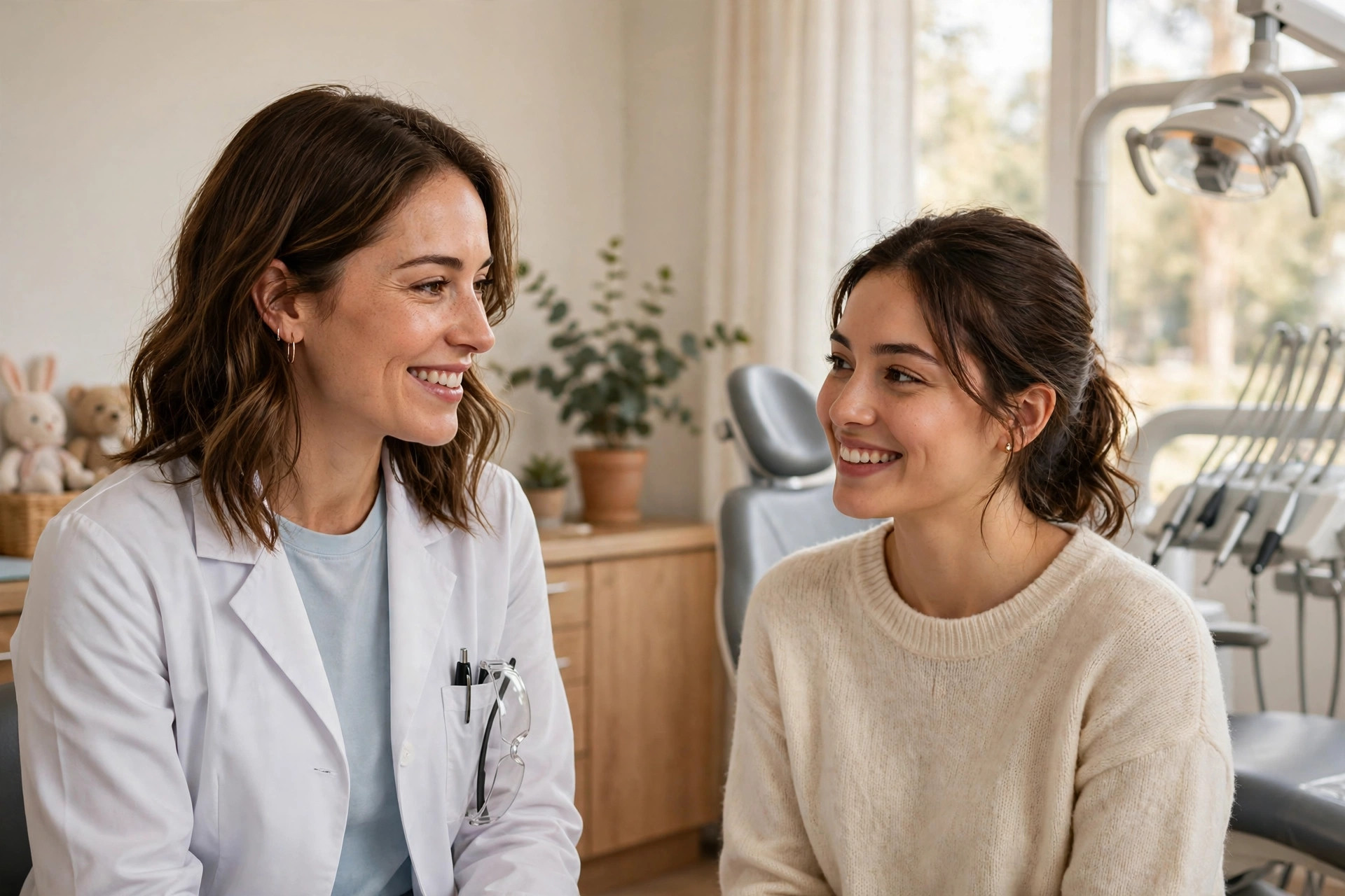 Concept image: a dentist consulting with a patient