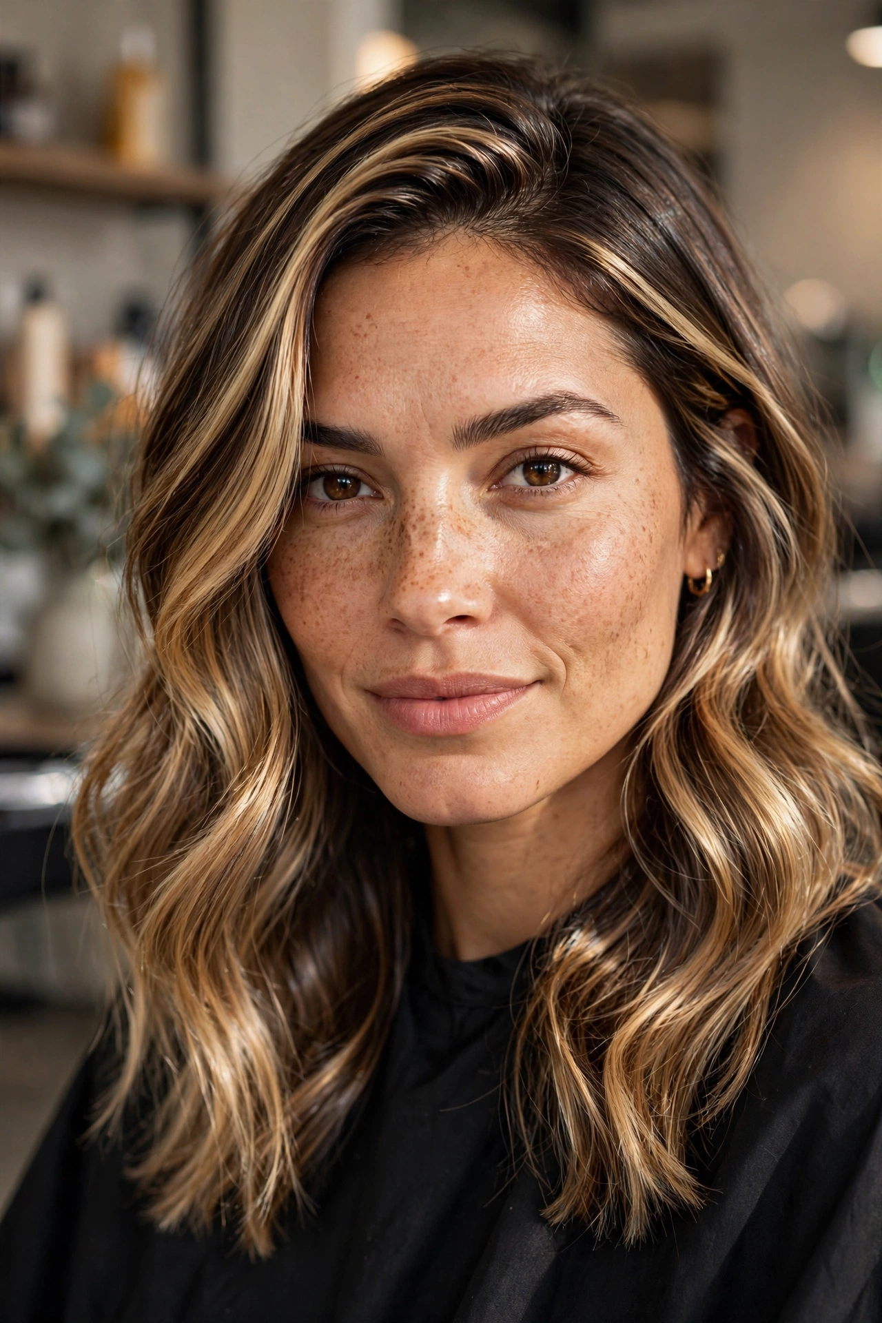 Finished balayage hairstyle