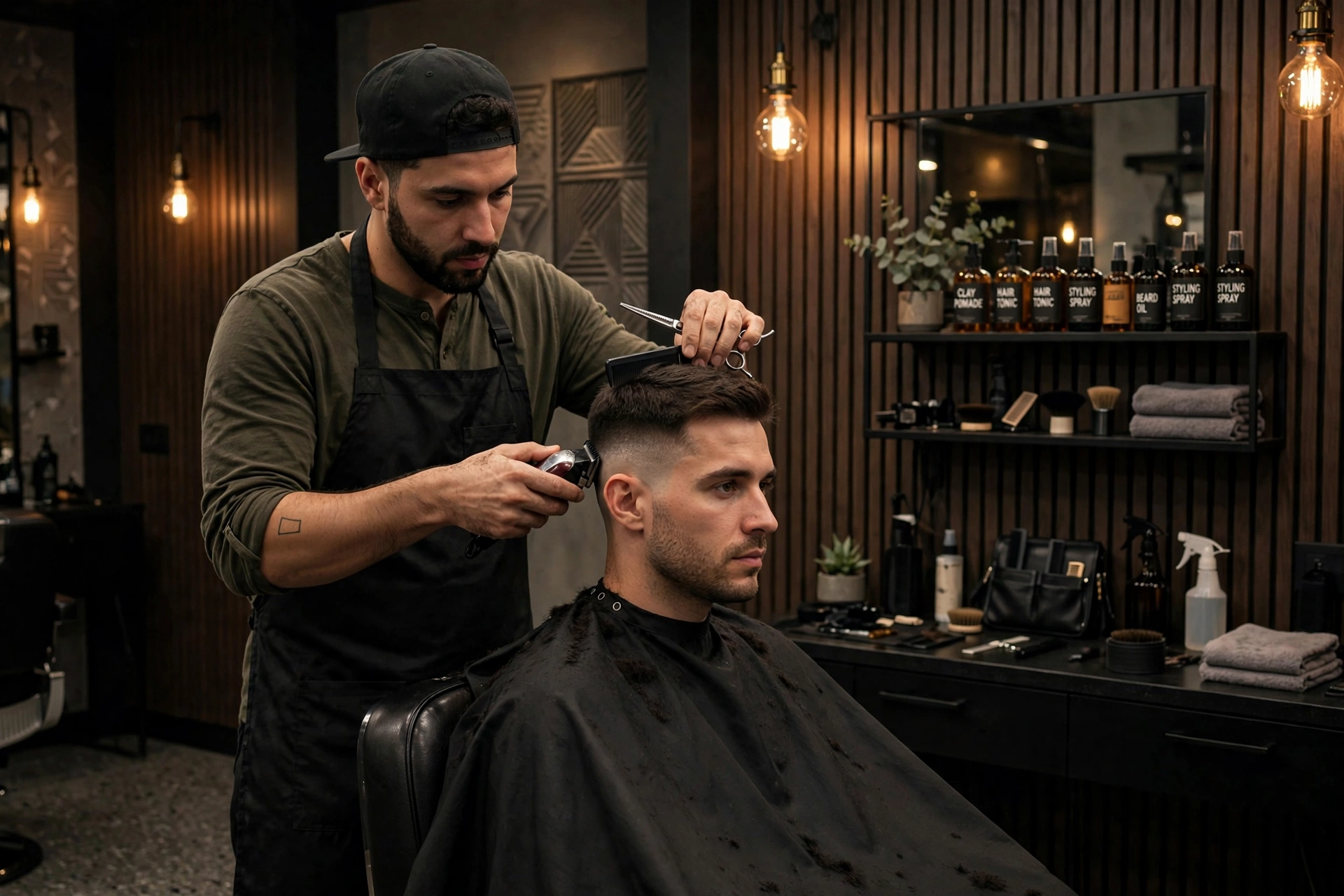 Precision men's haircut