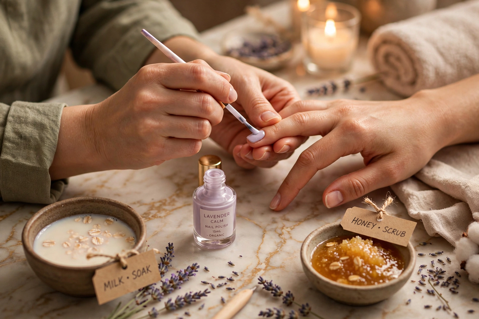 Pampering manicure treatment at the salon