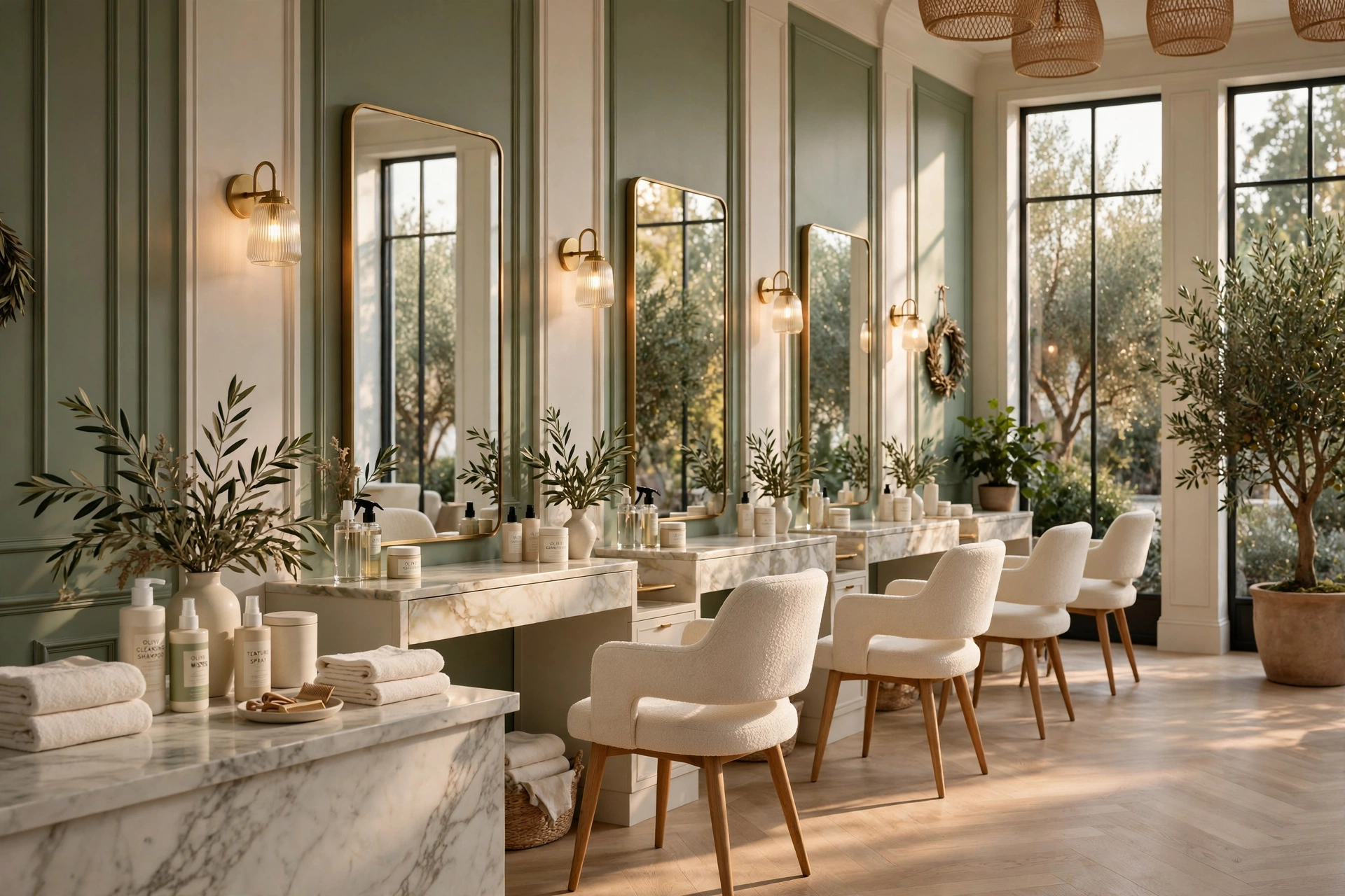 Elegant beauty lounge interior