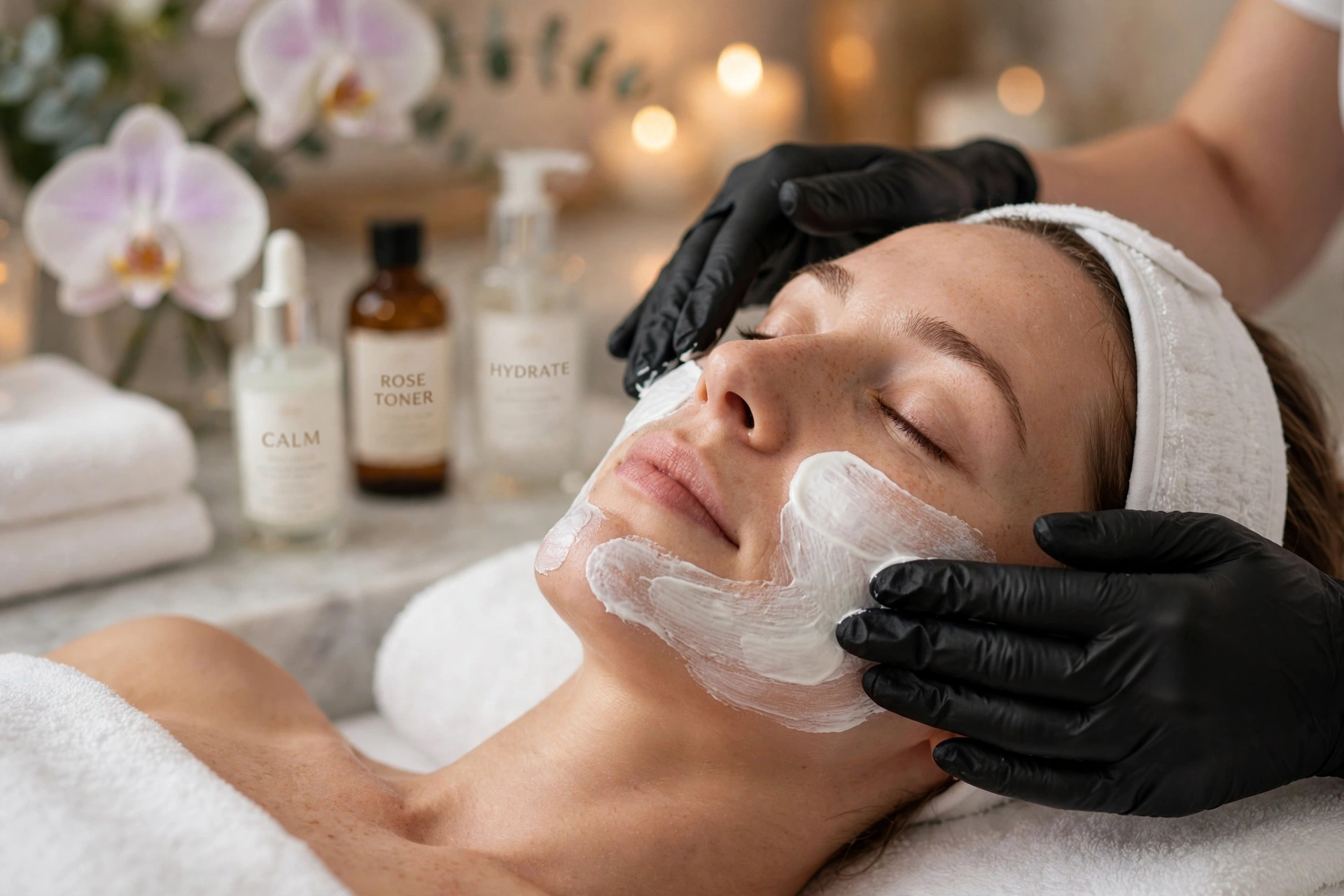 Concept image of a luxury facial treatment