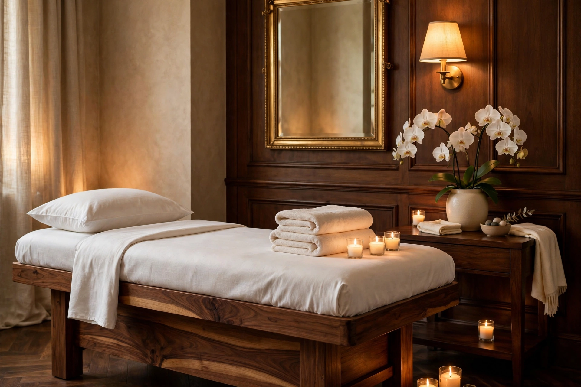 Concept image of an elegant massage therapy room