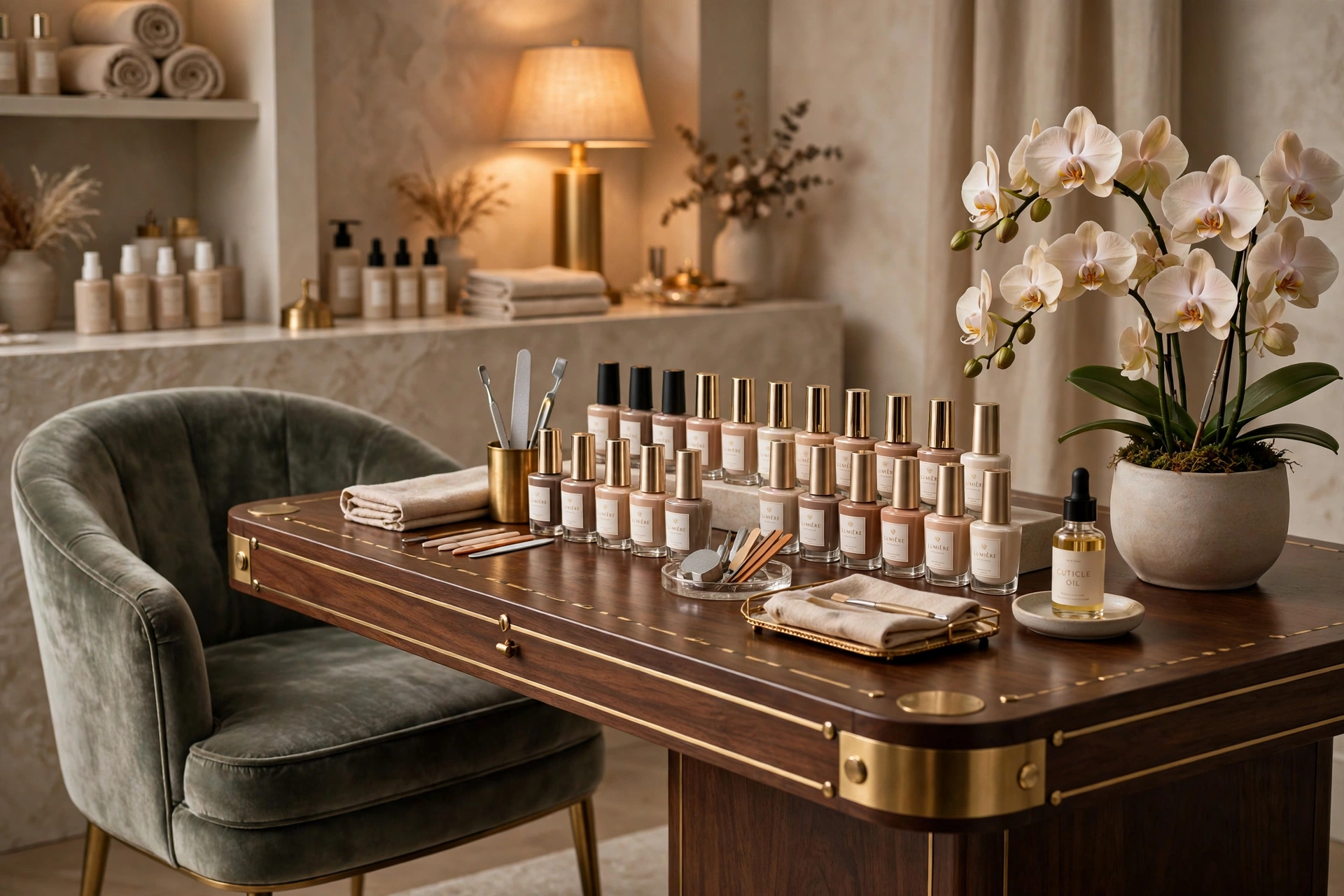 Concept image of a chic nail bar station
