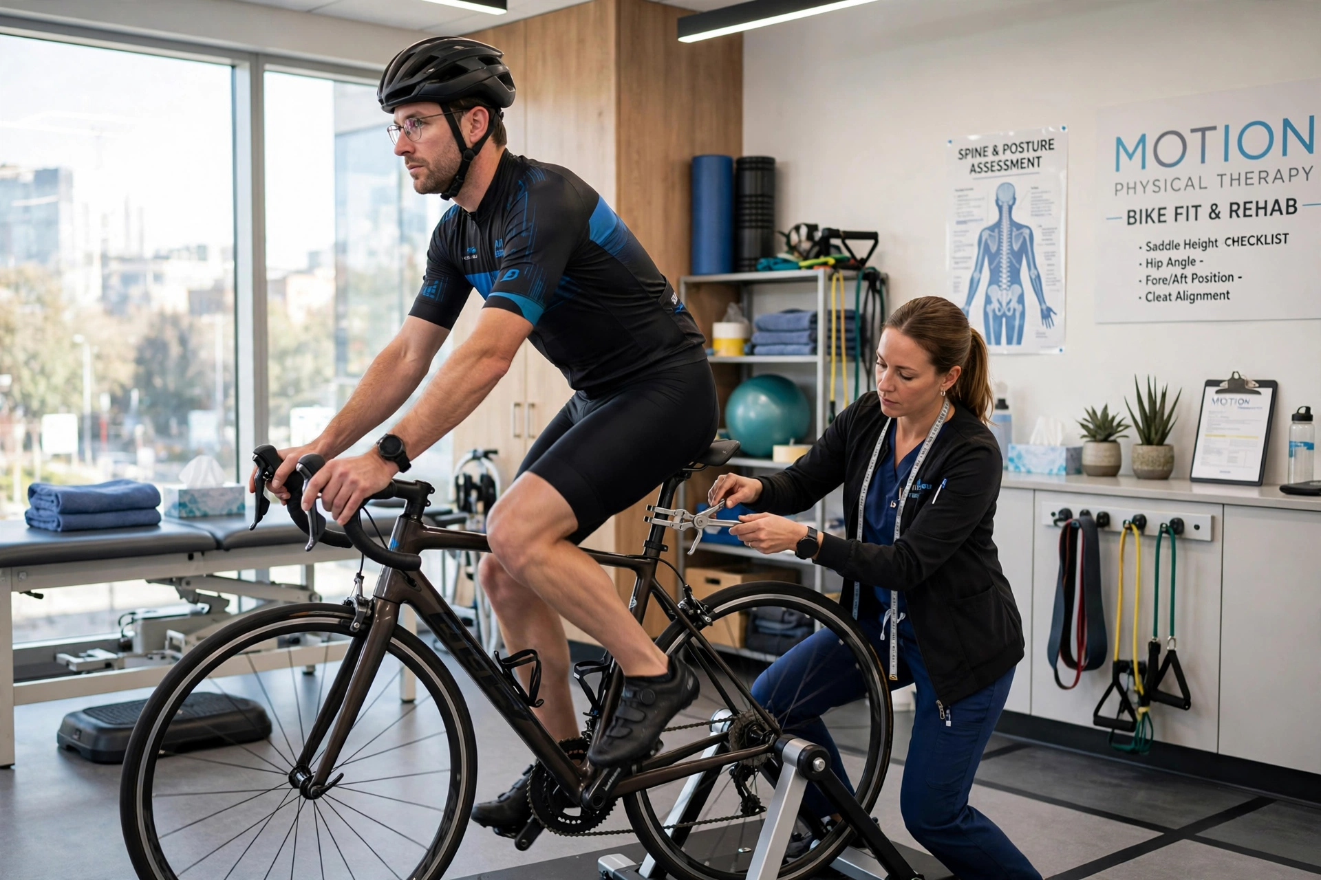 Concept image: professional bike fitting session