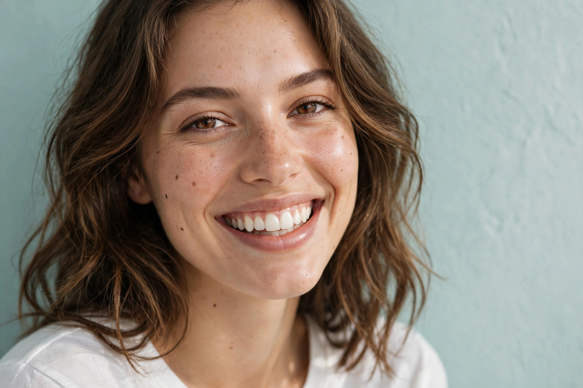 Patient with a bright healthy smile, concept