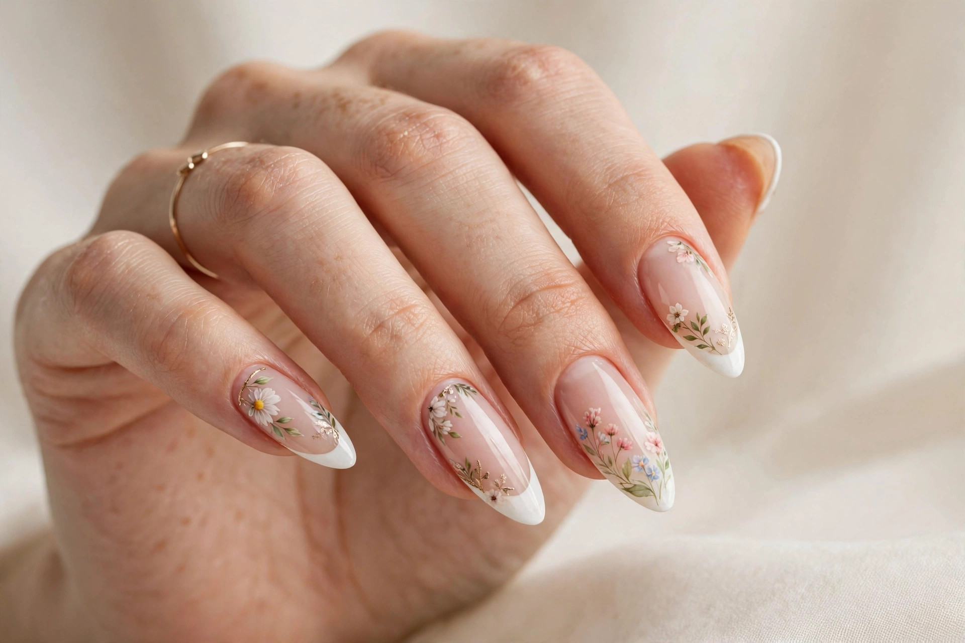 Floral nail art design