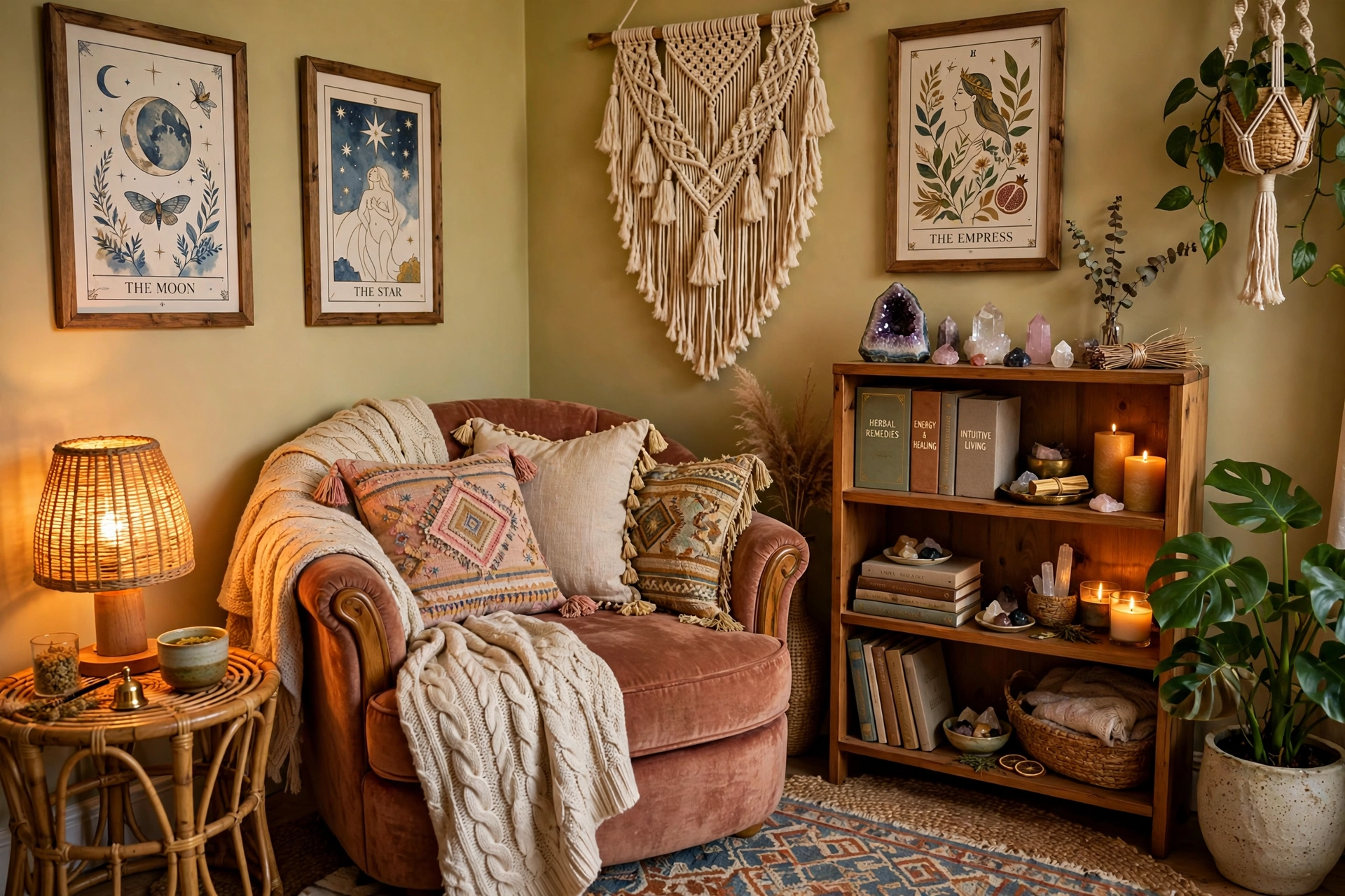 Warm eclectic wellness lounge