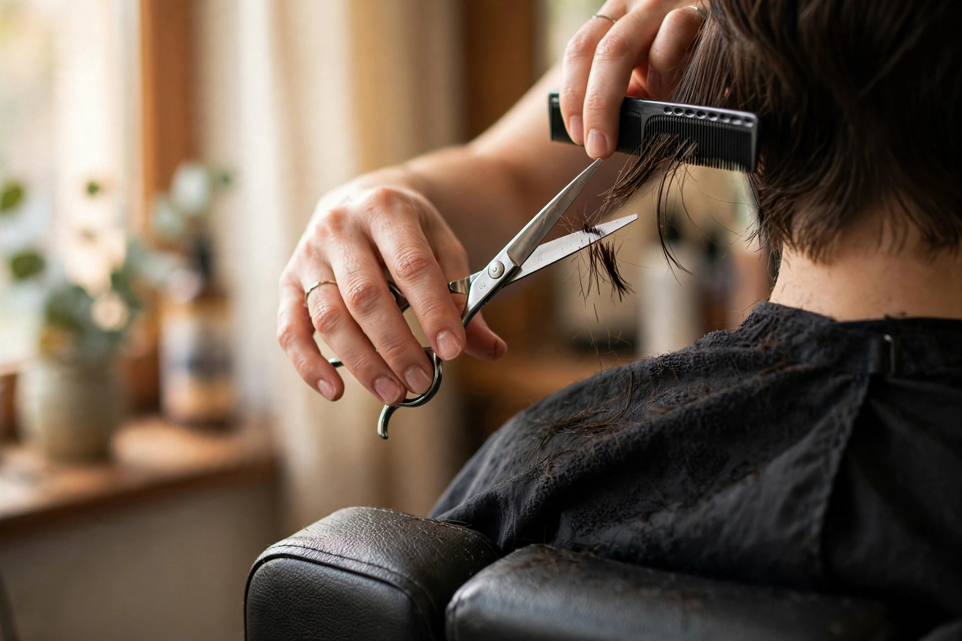 Precision haircut in progress