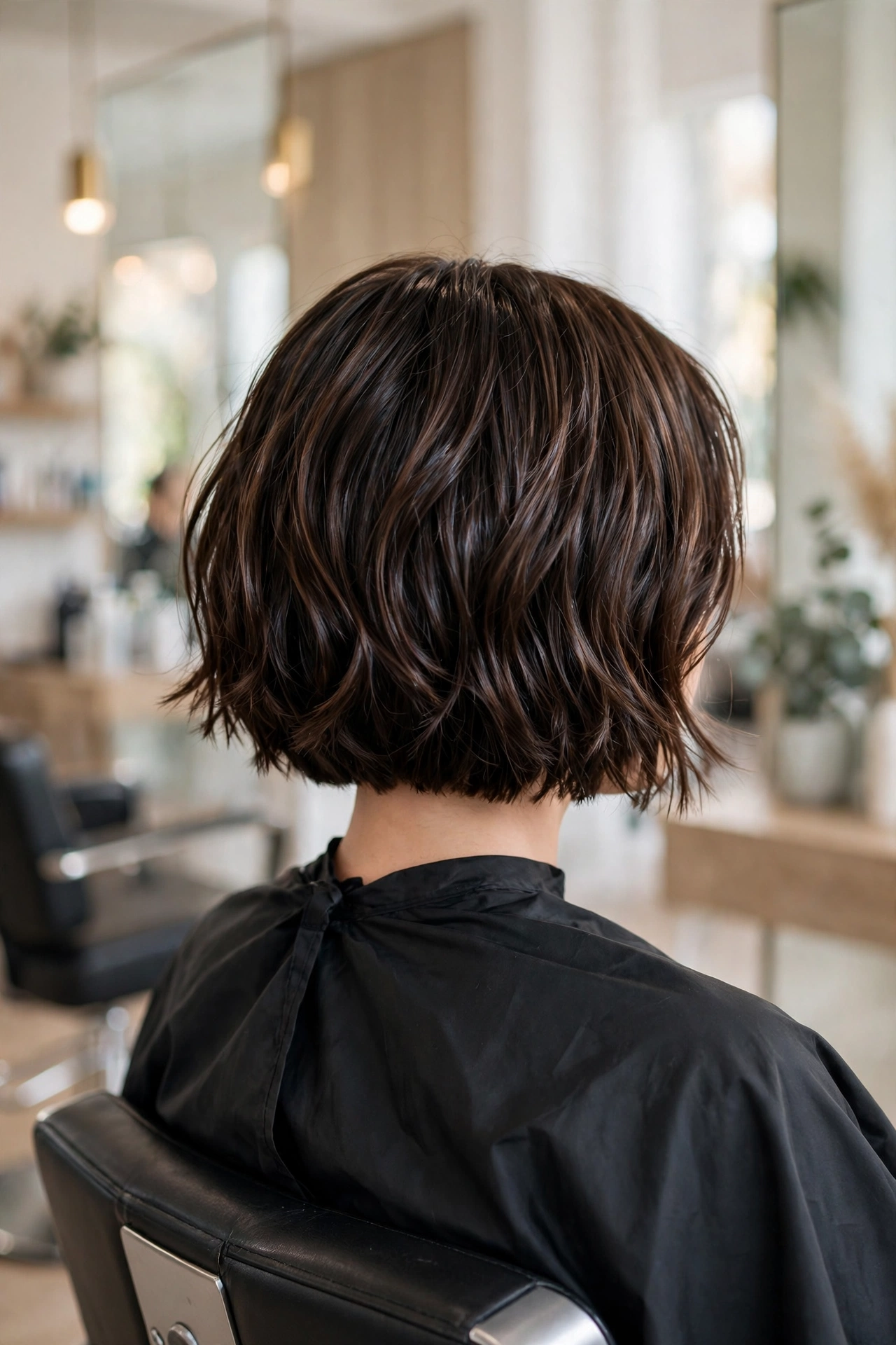 Fresh textured bob cut. Concept imagery.